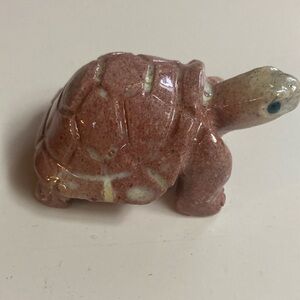 Carved turtle soapstone figurine crystal